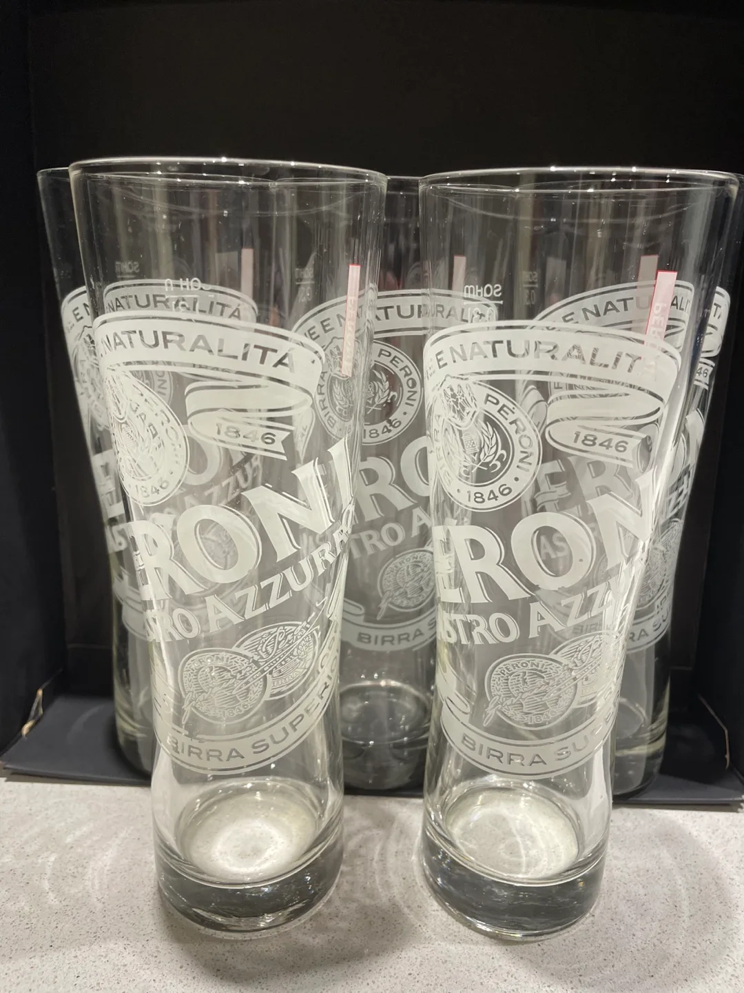 Set of 5 Peroni Nastro Azzurro Beer Glasses image indicator(6)