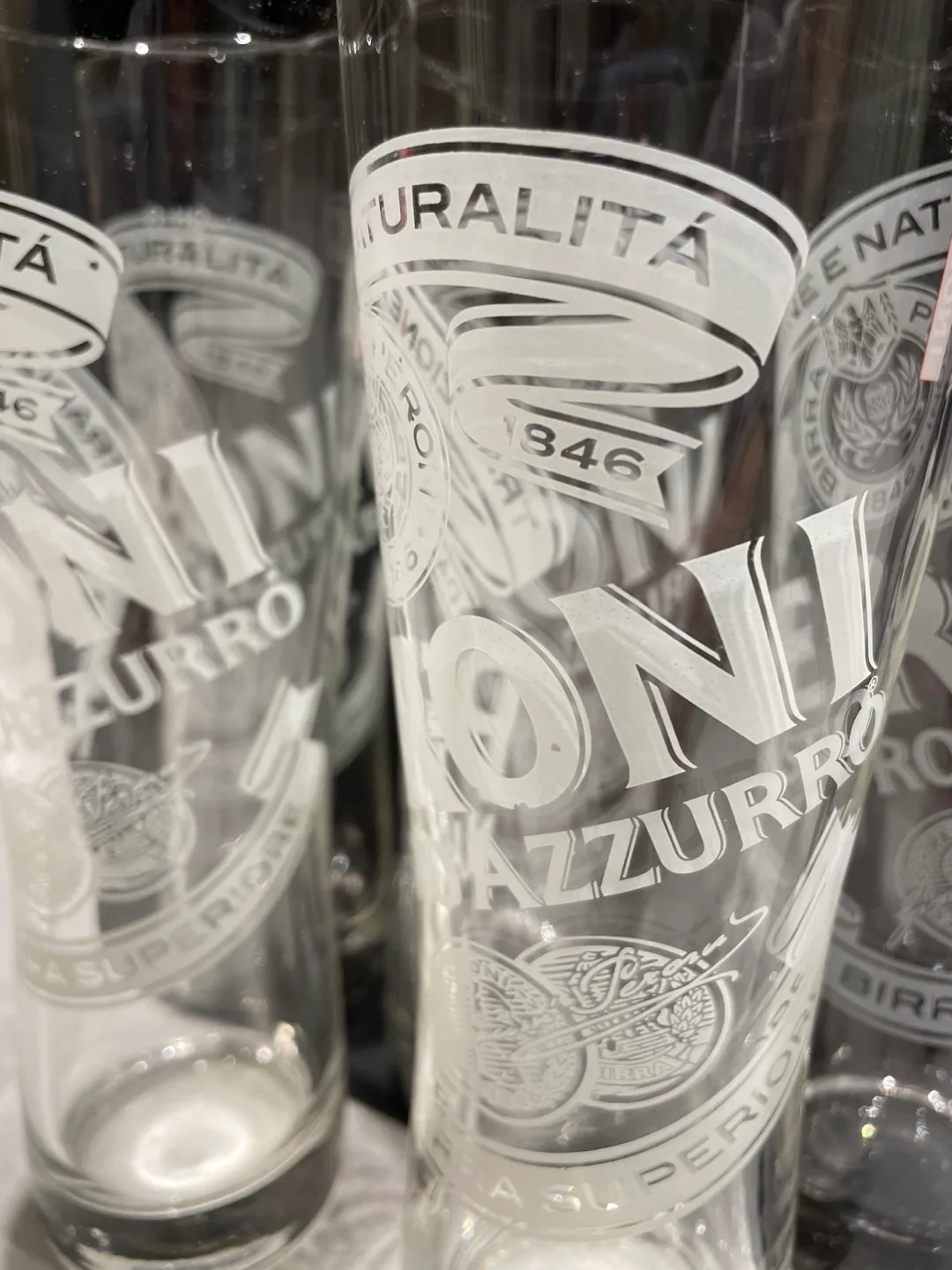 Set of 5 Peroni Nastro Azzurro Beer Glasses image indicator(3)