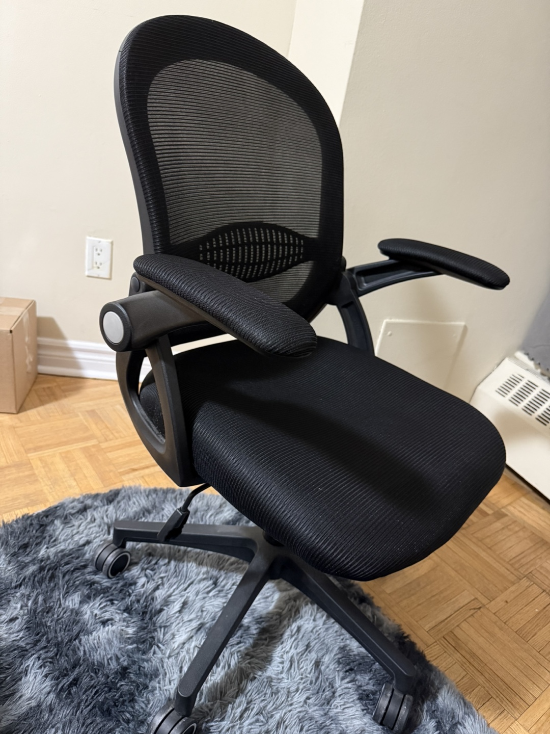 Black Mesh ergonomic Office Chair with Adjustable Arms