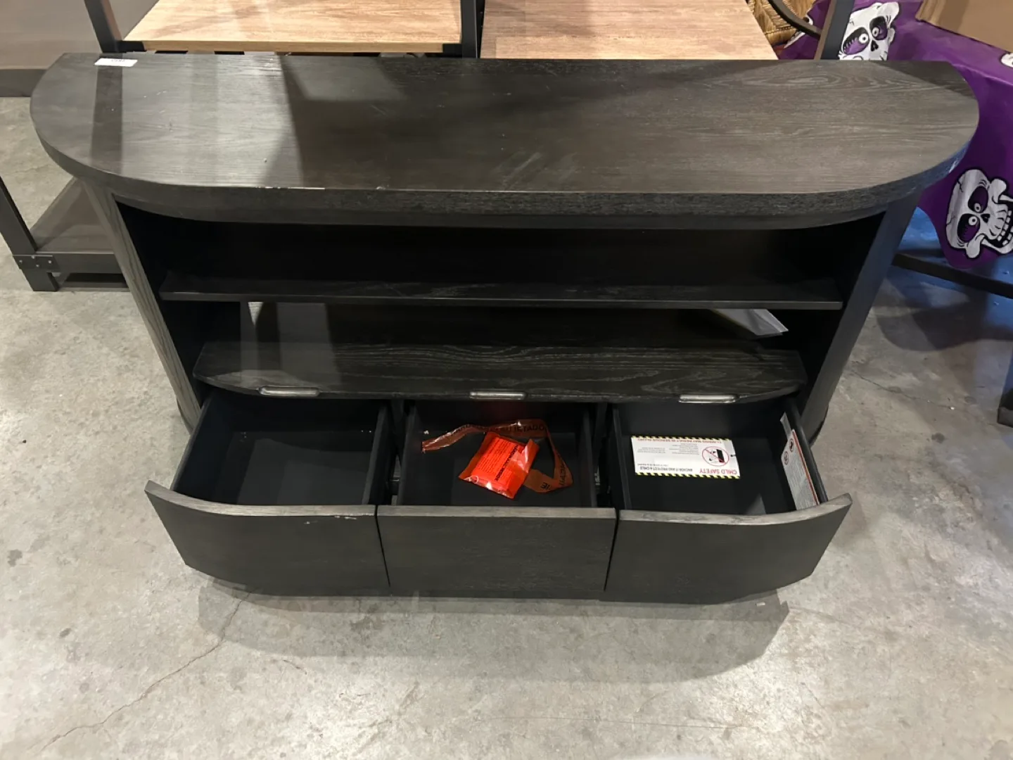 Black Curved Console Table with Drawers image indicator(2)