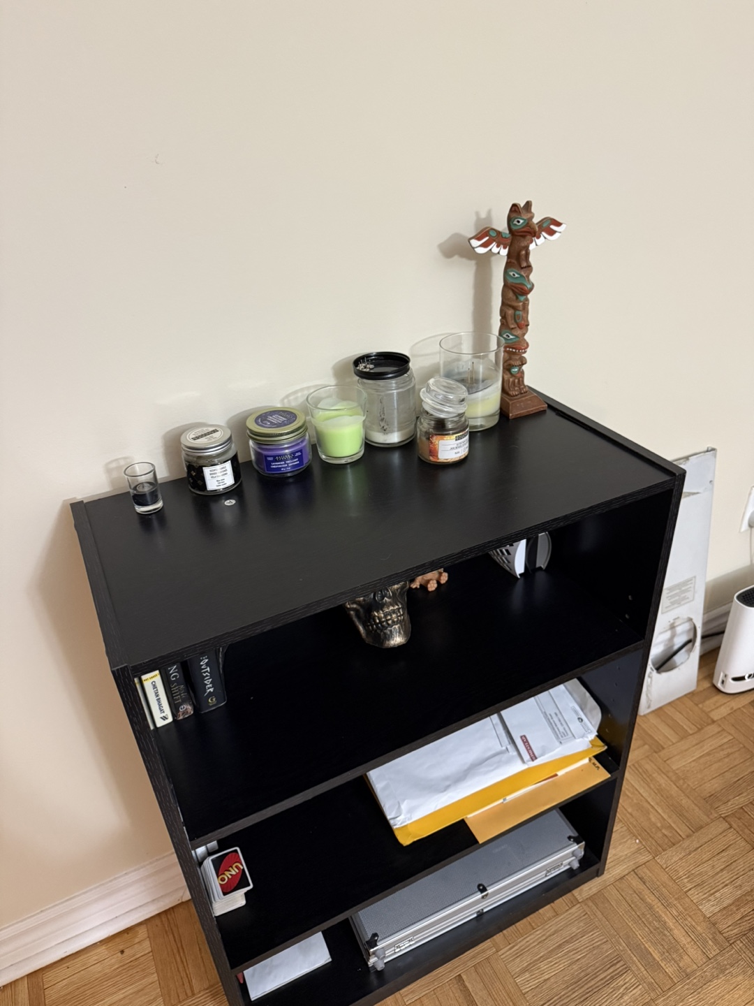 Black 3-shelf bookcase - photo 2