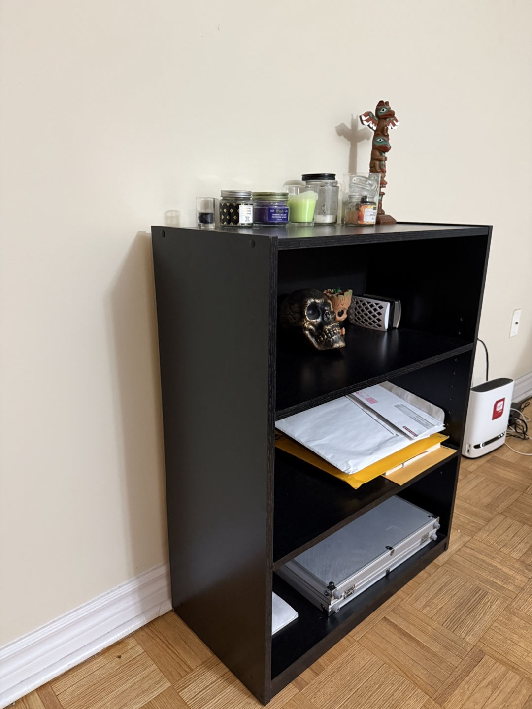 Black 3-shelf bookcase - photo 3