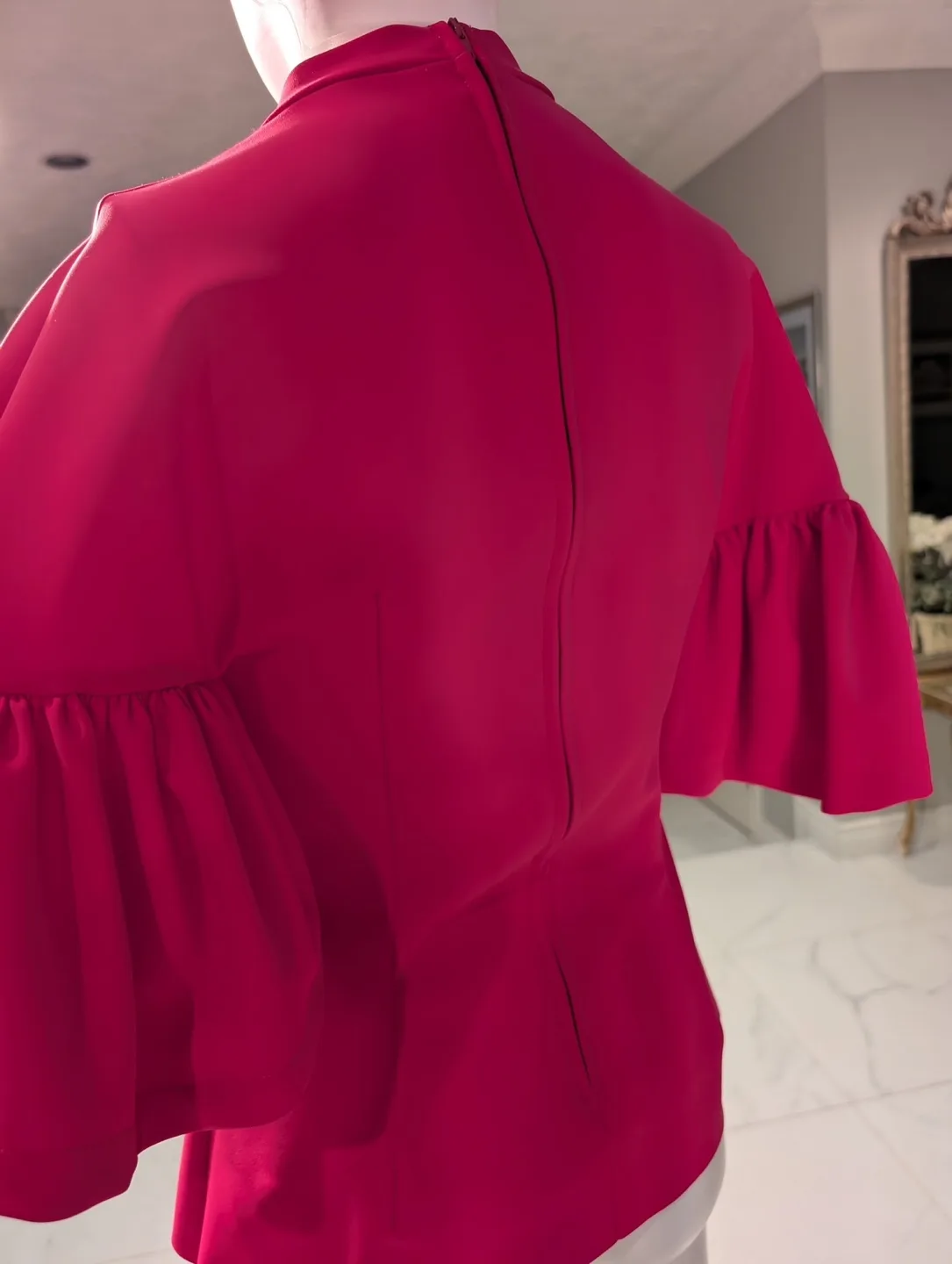 TOCCA Greta Ruffle Cap Sleeve V-Neck Top image indicator(4)