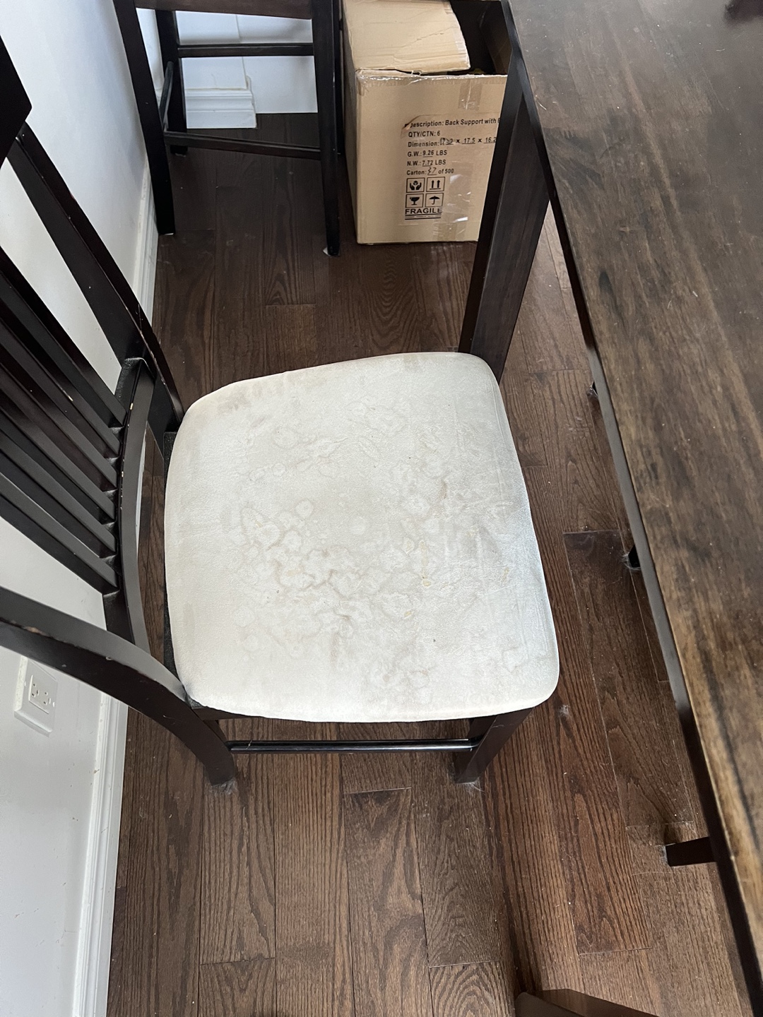Dark Brown Square Dining Table Set with Four Chairs - photo 4