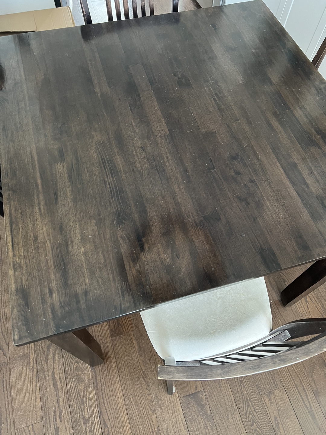Dark Brown Square Dining Table Set with Four Chairs - photo 3