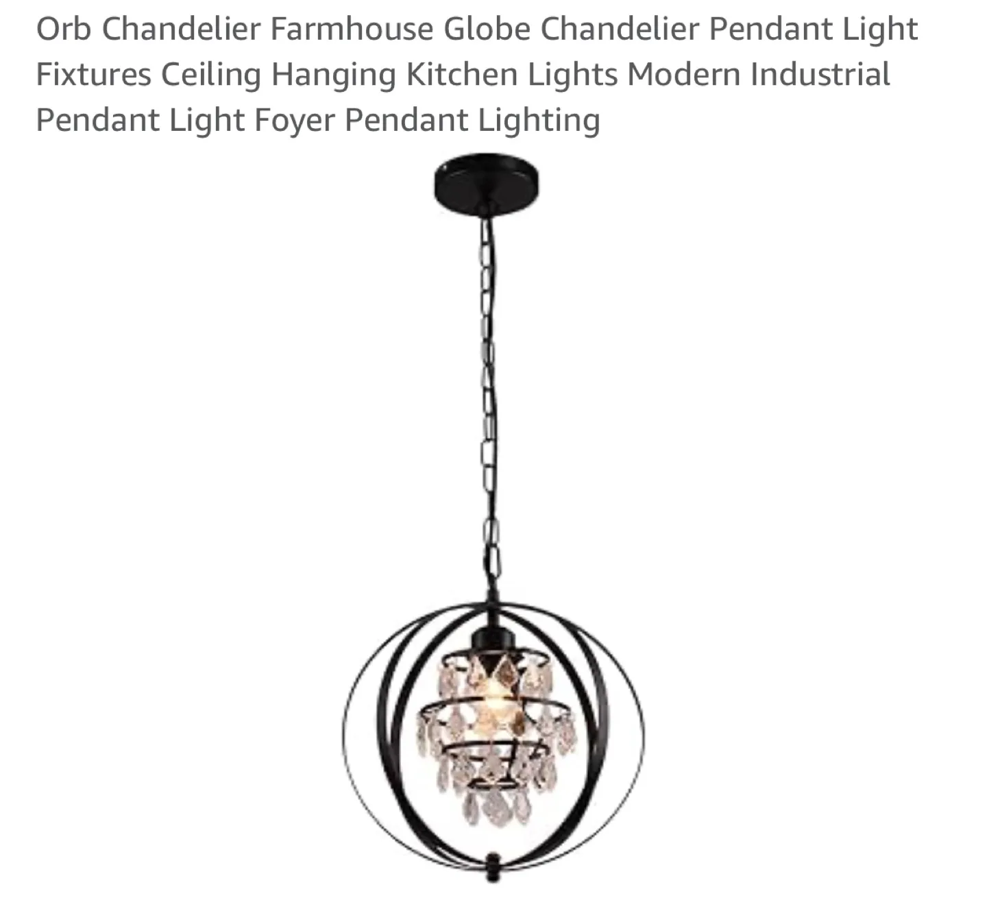 Black Orb Chandelier Pendant Light Fixture image indicator(6)