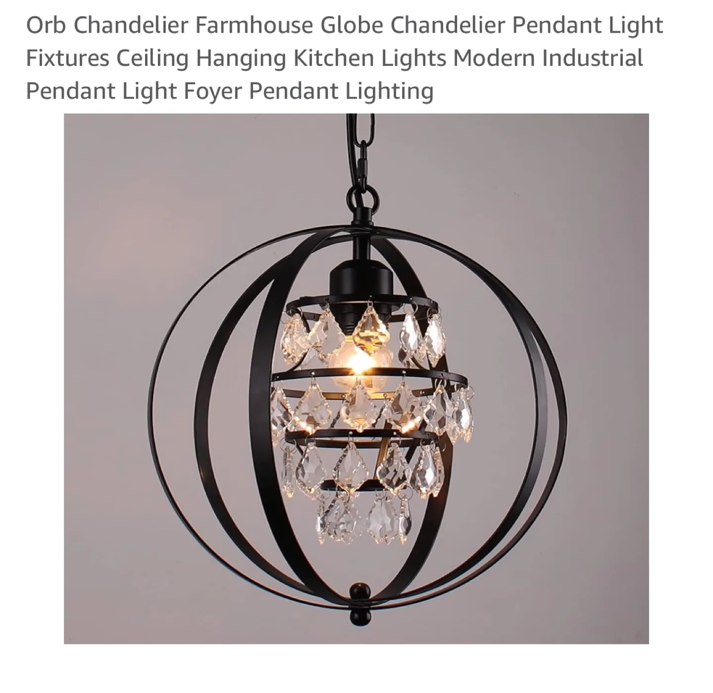 Black Orb Chandelier Pendant Light Fixture image indicator(5)