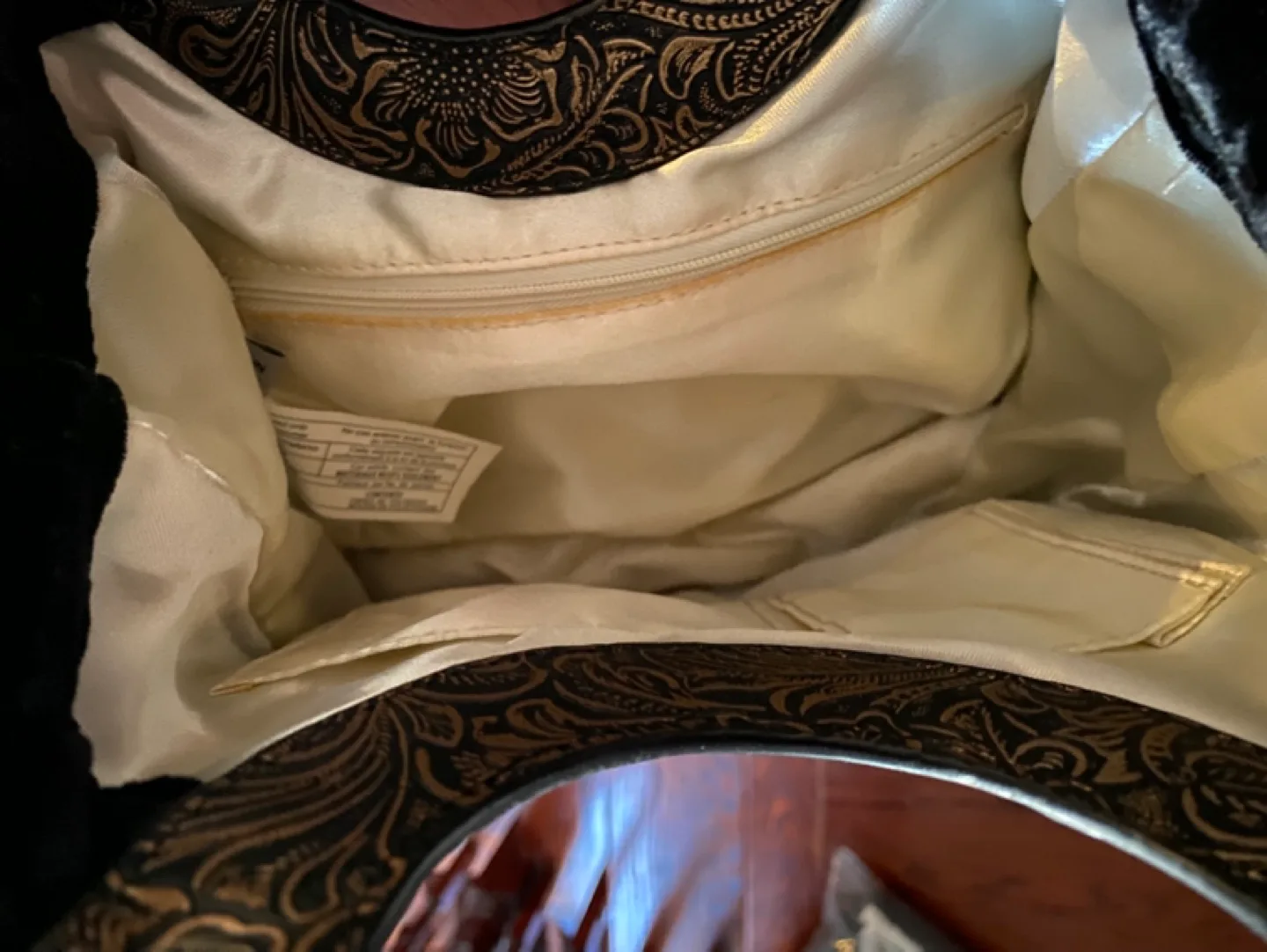 GUESS Black Velvet Handbag with Embellished Handle image indicator(5)