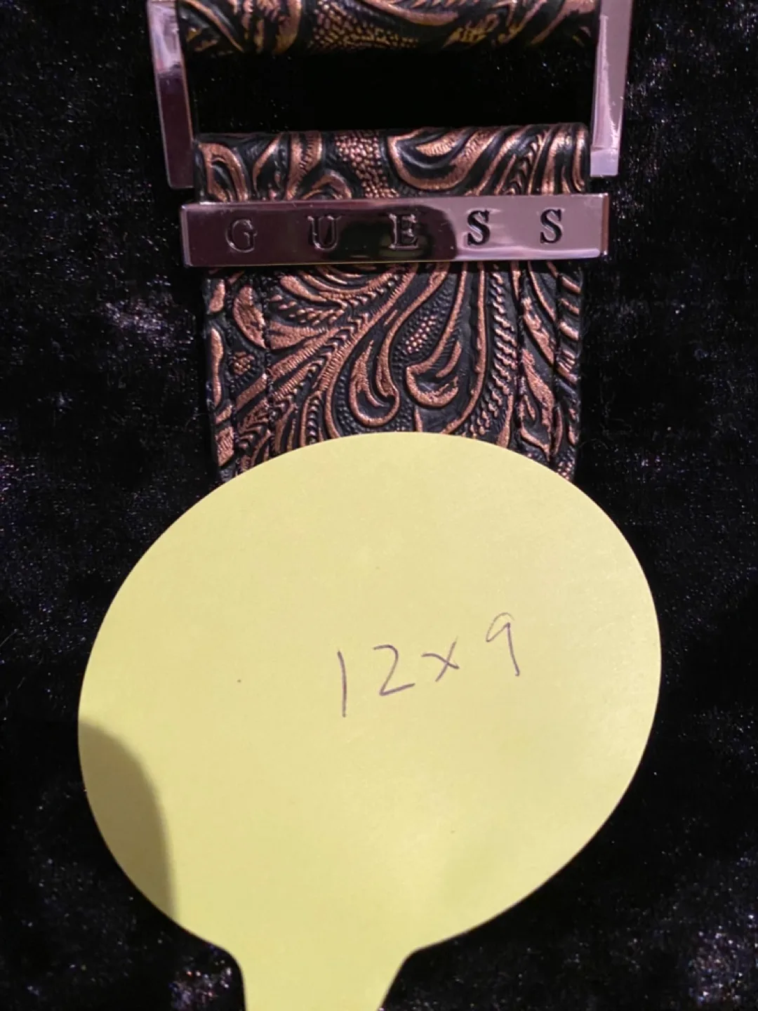 GUESS Black Velvet Handbag with Embellished Handle image indicator(6)