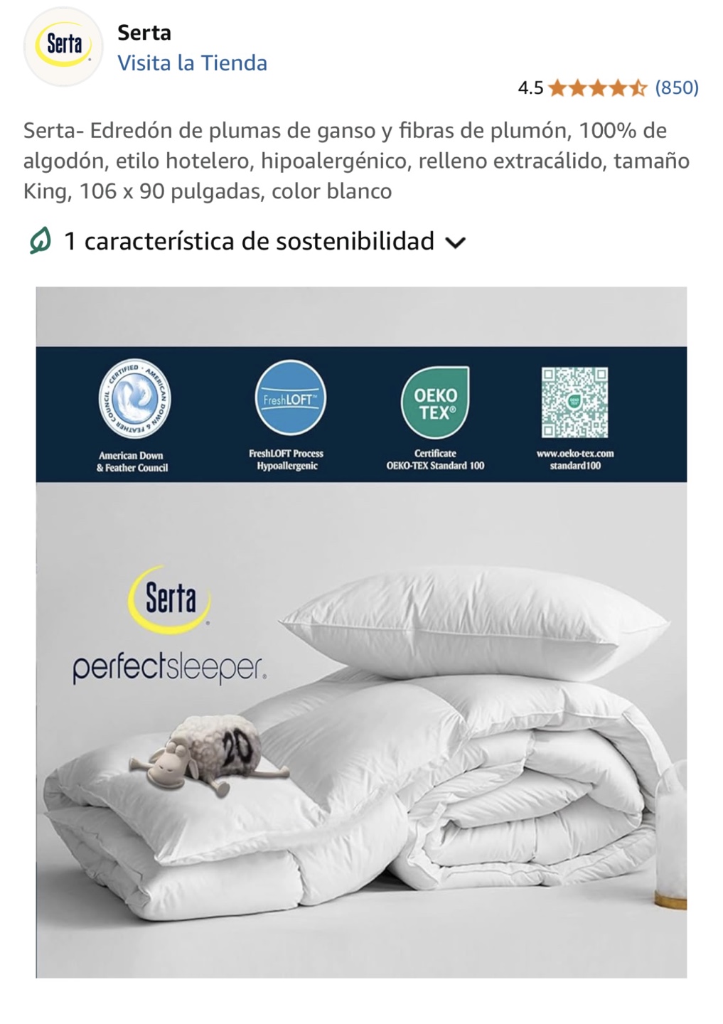 Serta Down Illusion King Comforter - Hypoallergenic White - photo 4