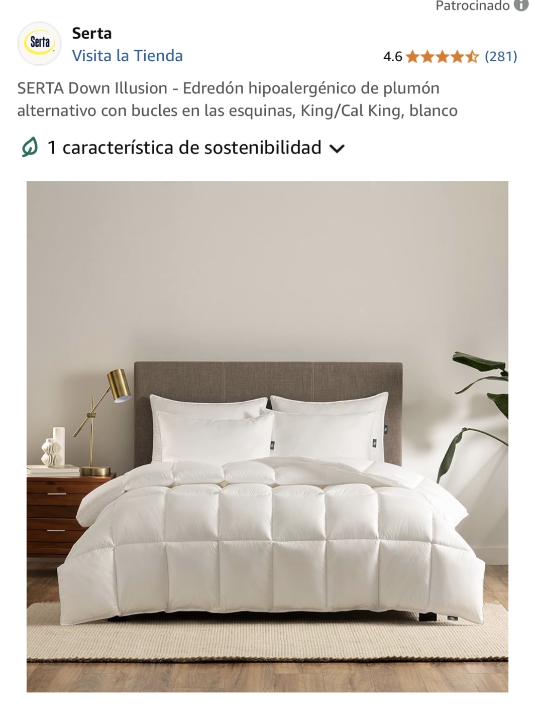 Serta Down Illusion King Comforter - Hypoallergenic White - photo 2