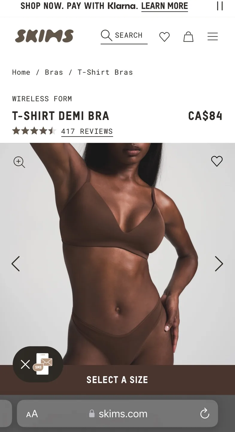 SKIMS T-Shirt Wireless Form Demi Bra image indicator(4)