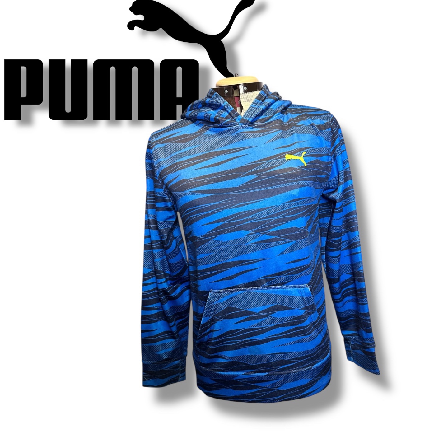 PUMA: Women’s Blue & Black Striped Hoodie, Bold Comfort - photo 5