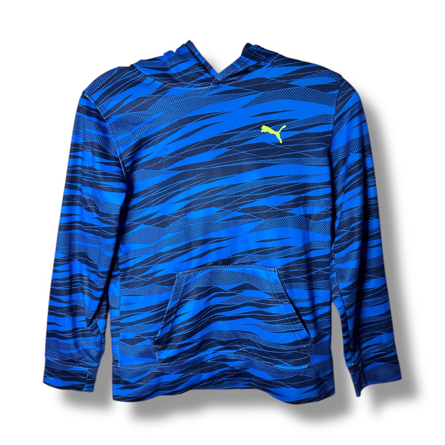 PUMA: Women’s Blue & Black Striped Hoodie, Bold Comfort - photo 3
