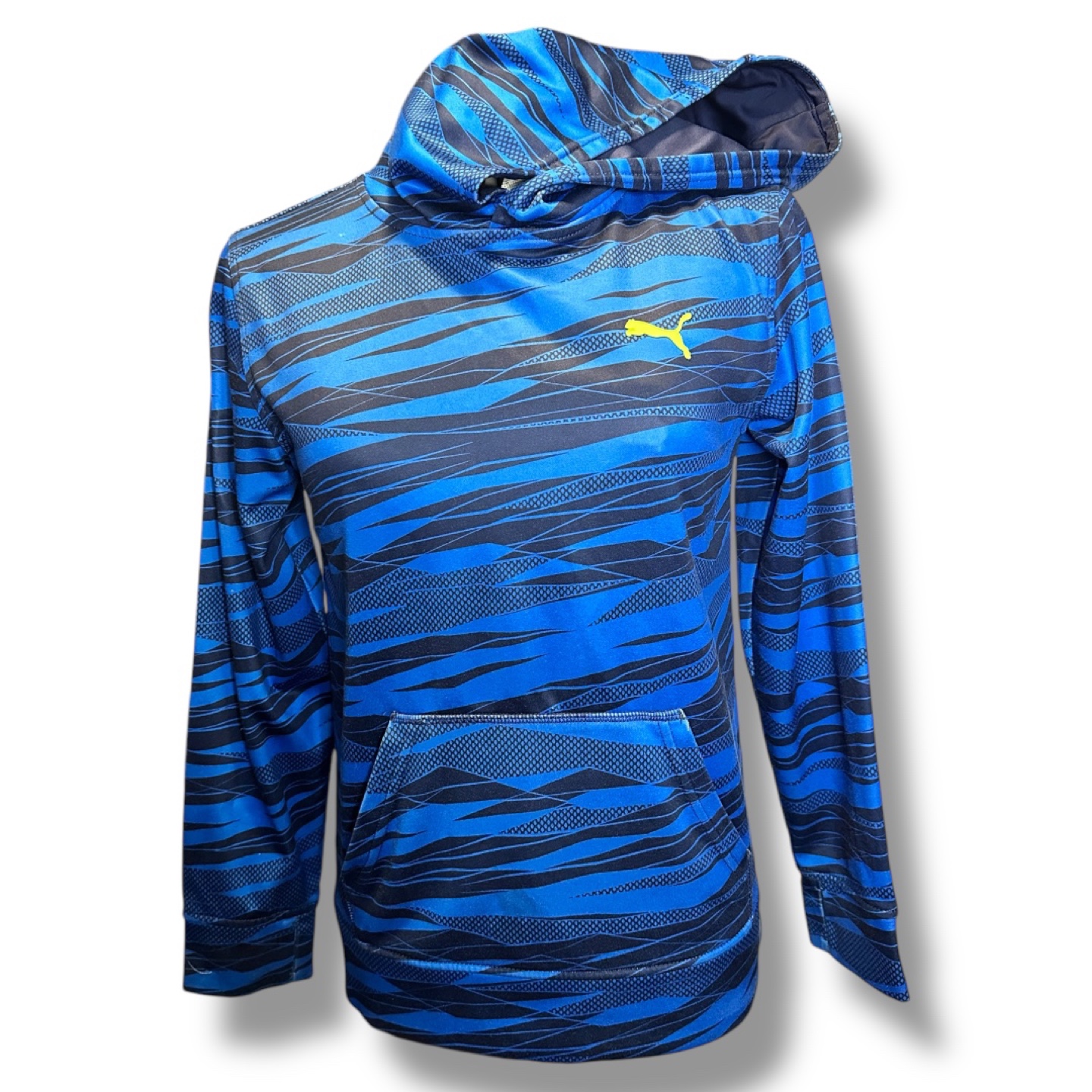 PUMA: Women’s Blue & Black Striped Hoodie, Bold Comfort - photo 4