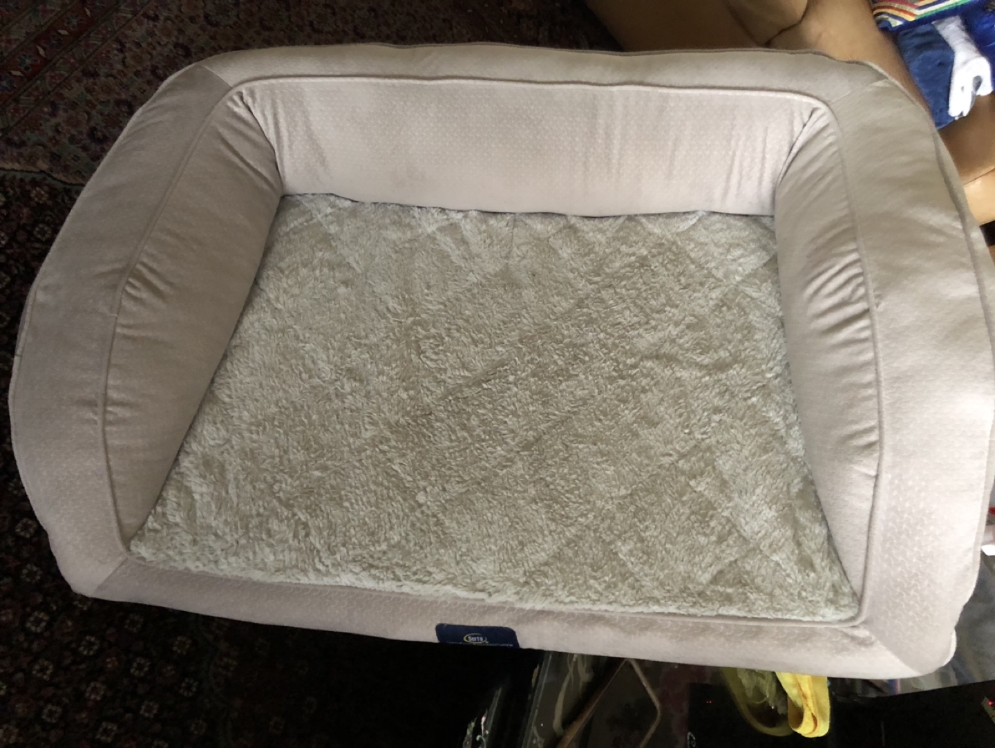 Beige Pet Bolster Bed