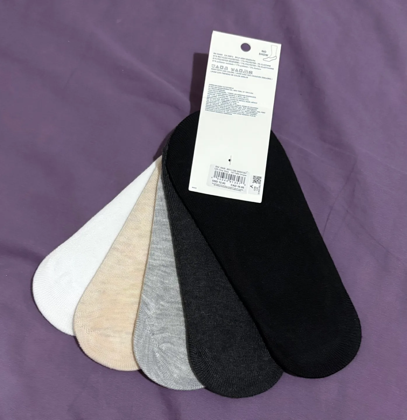 Women’s American Eagle No Show Socks 5 Pairs image indicator(2)