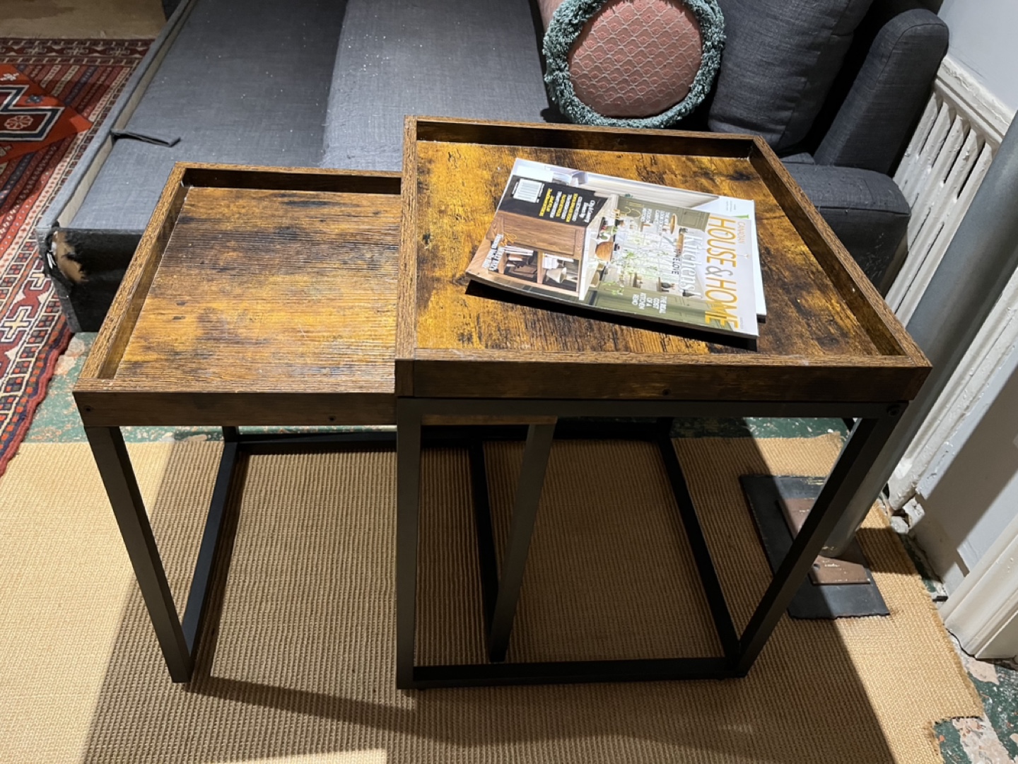 Rustic Brown Nesting Side Tables
