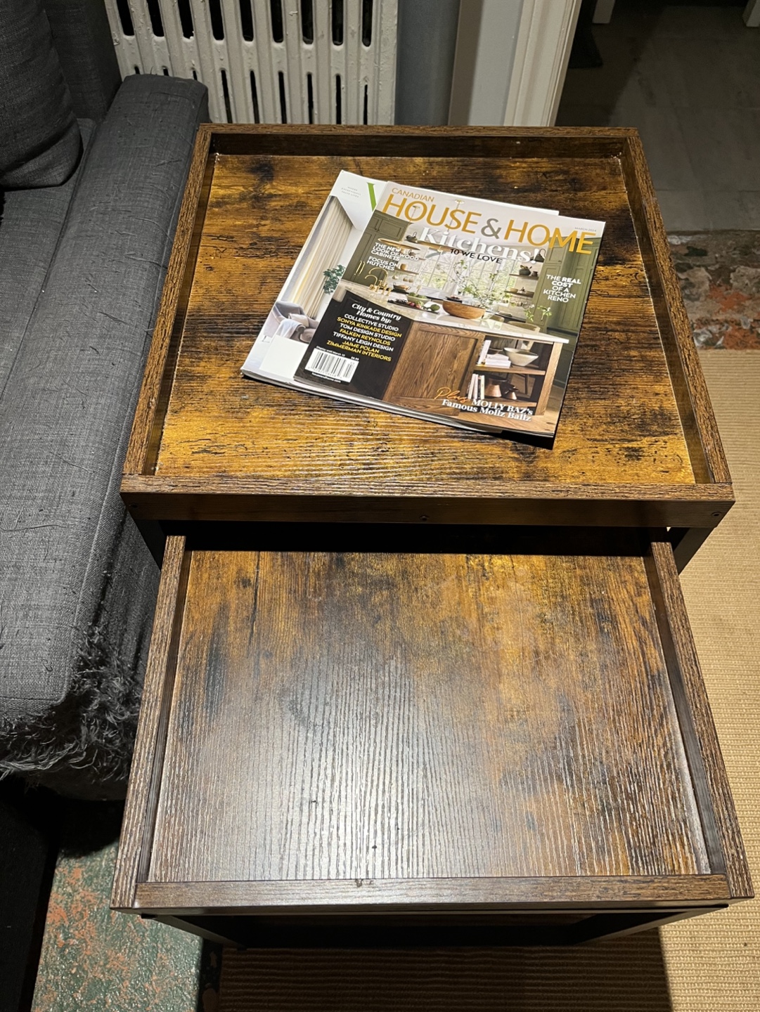Rustic Brown Nesting Side Tables - photo 2