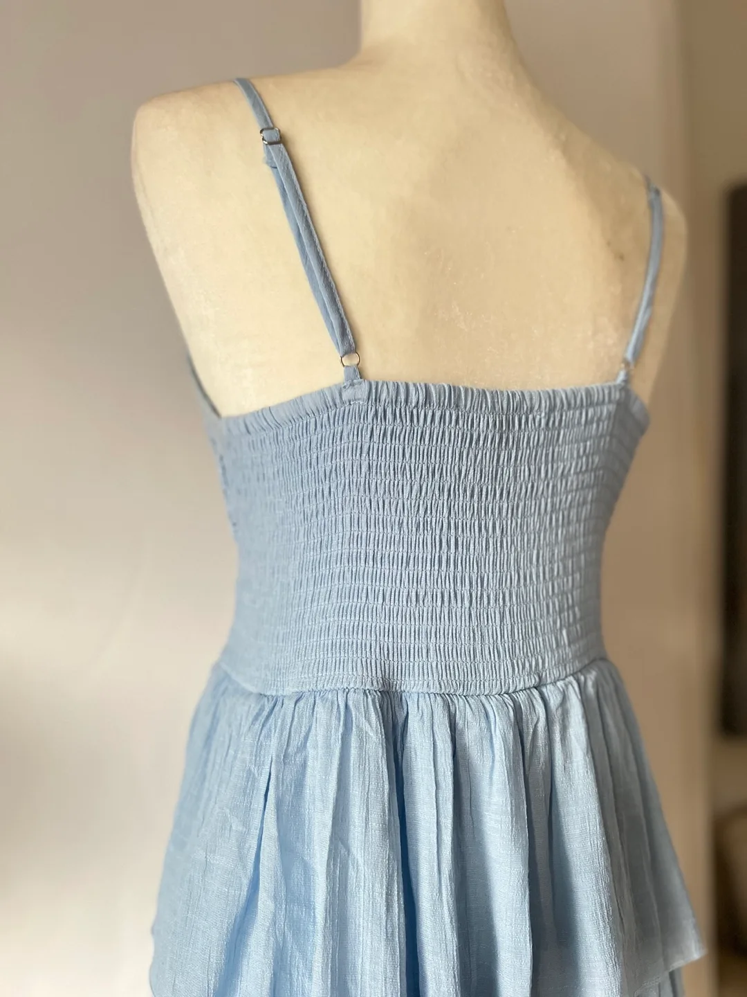 Light Blue Lace Overlay Mini Dress image indicator(5)