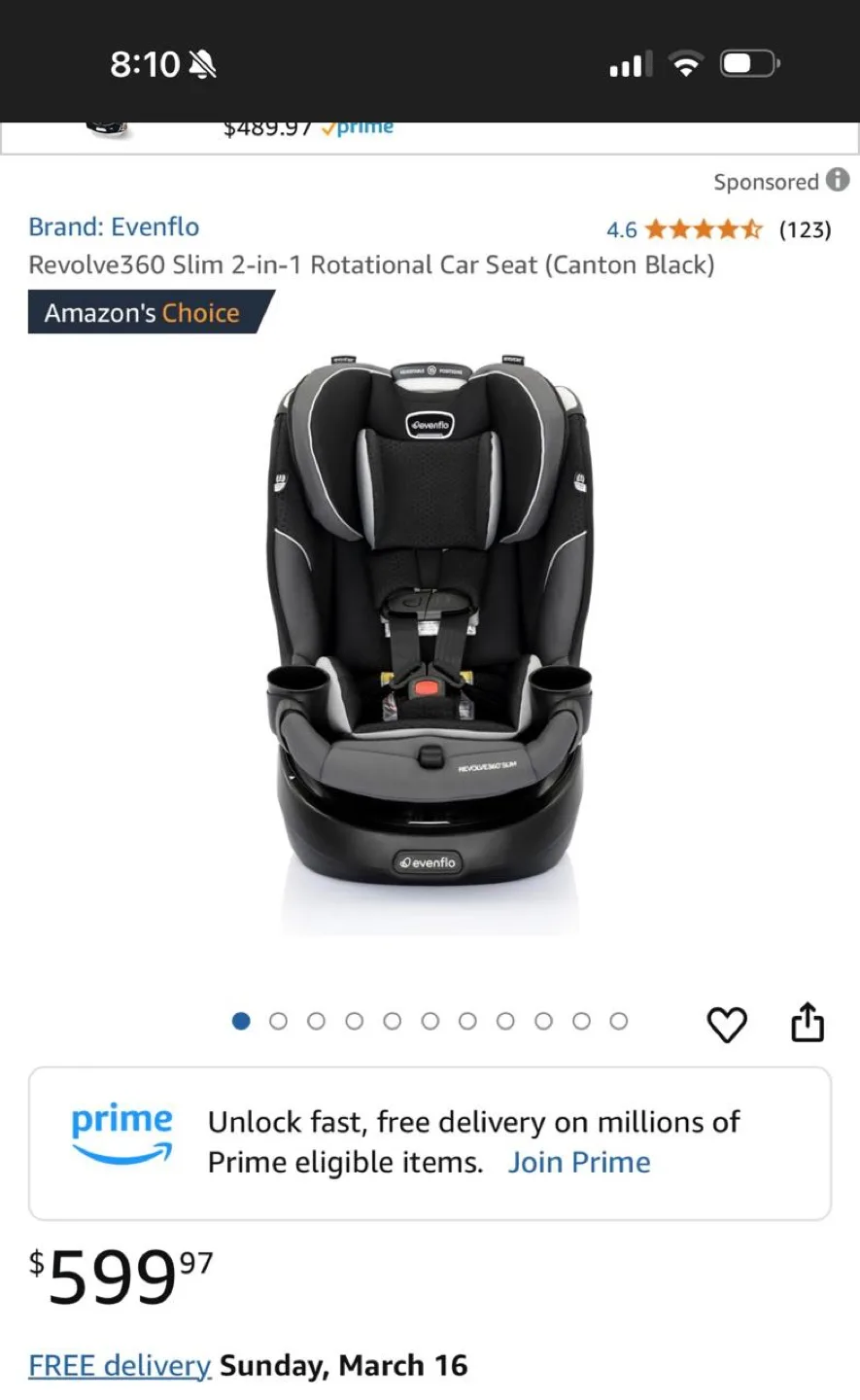 Evenflo Revolve360 Slim 2-in-1 Rotational Car Seat image indicator(5)