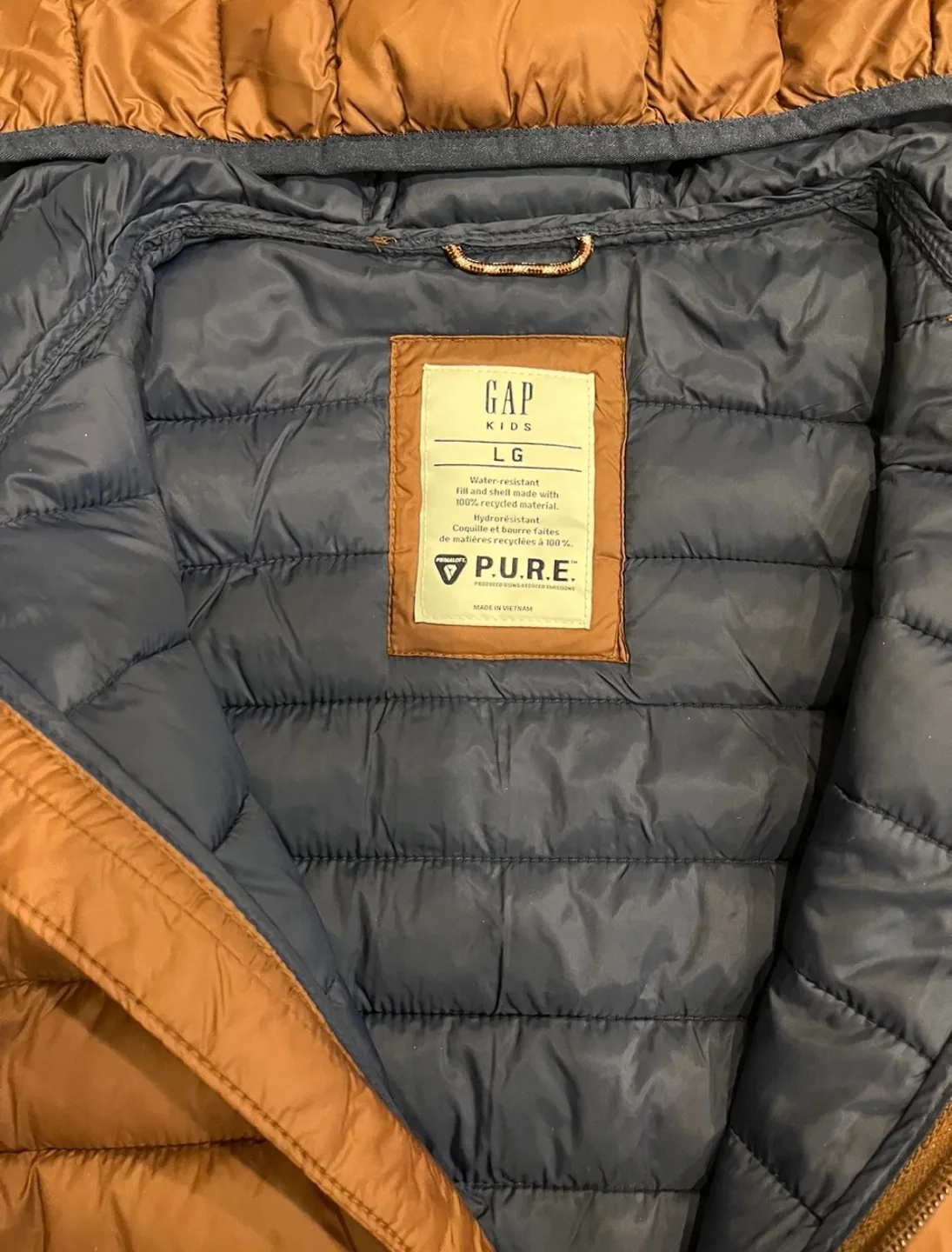 Brand new Gap Kids Brown Puffer Jacket Large image indicator(4)