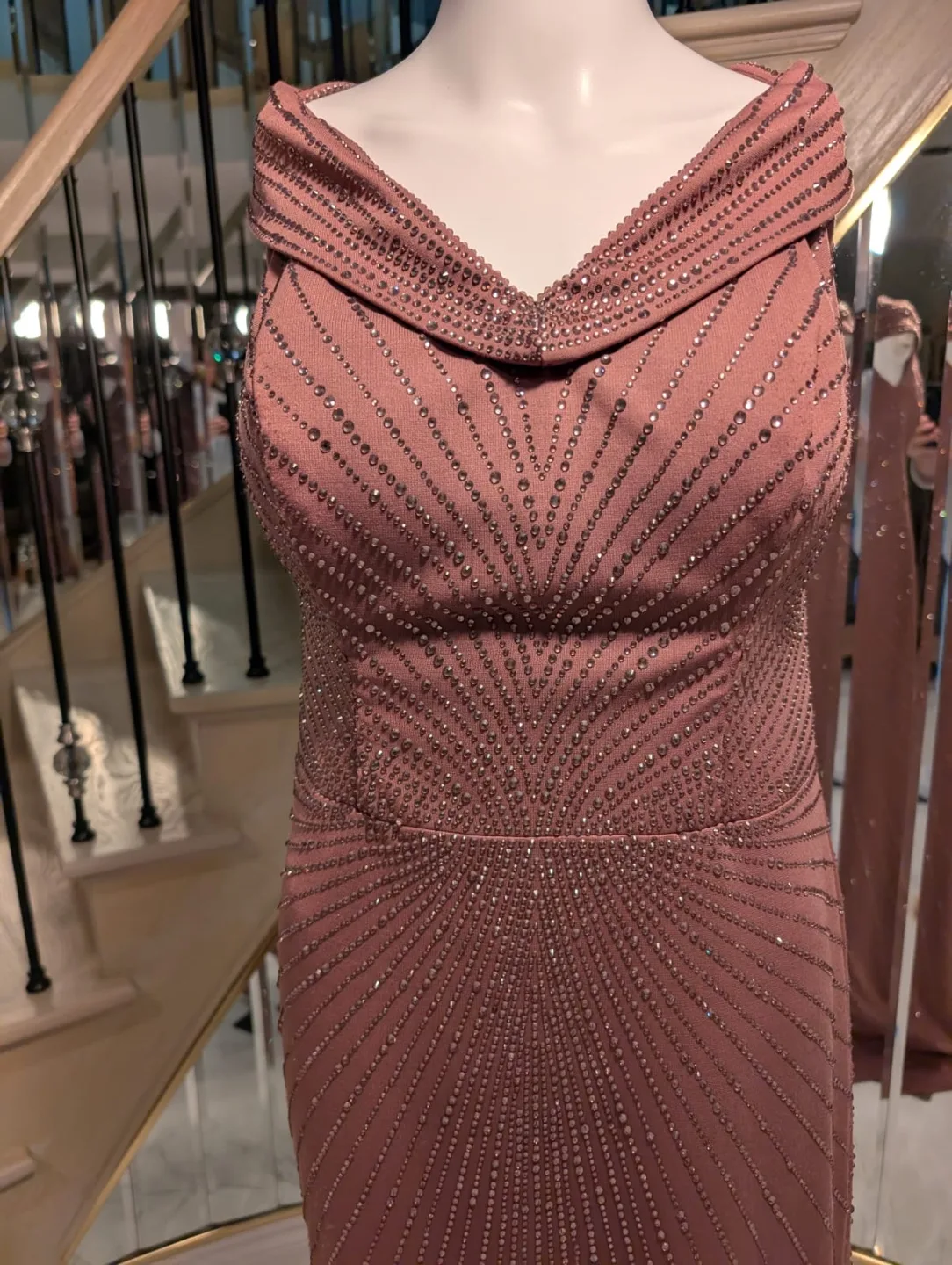 Stunning mauve embellished formal gown image indicator(3)