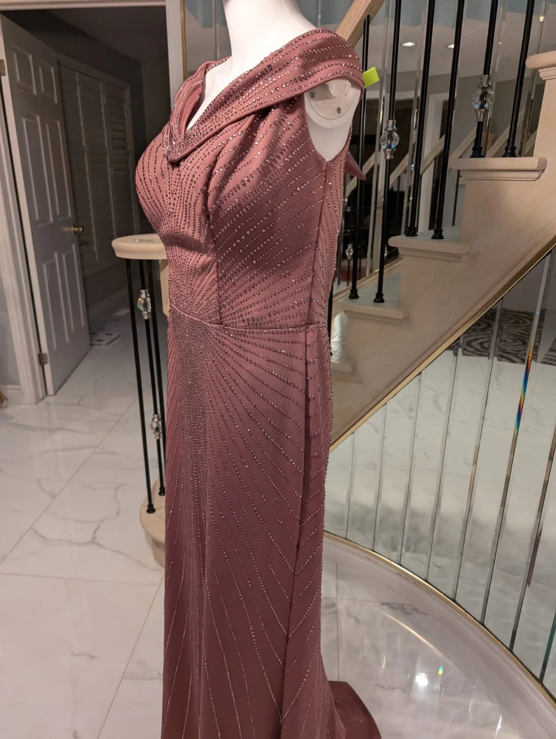 Stunning mauve embellished formal gown image indicator(2)