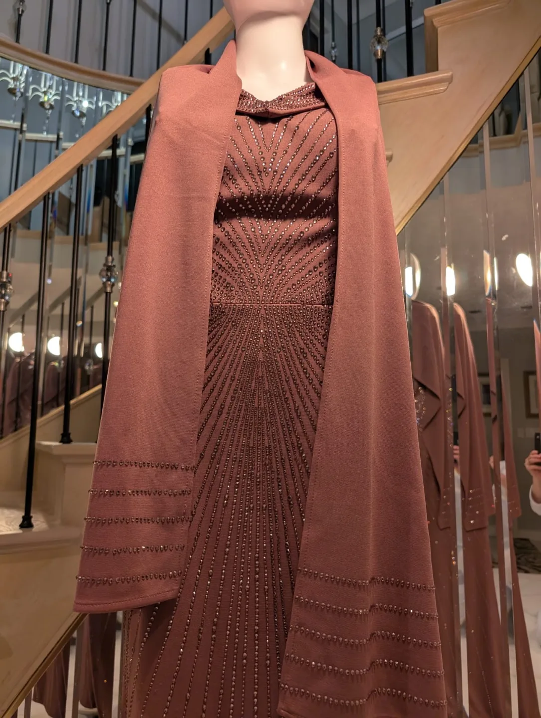 Stunning mauve embellished formal gown image indicator(8)