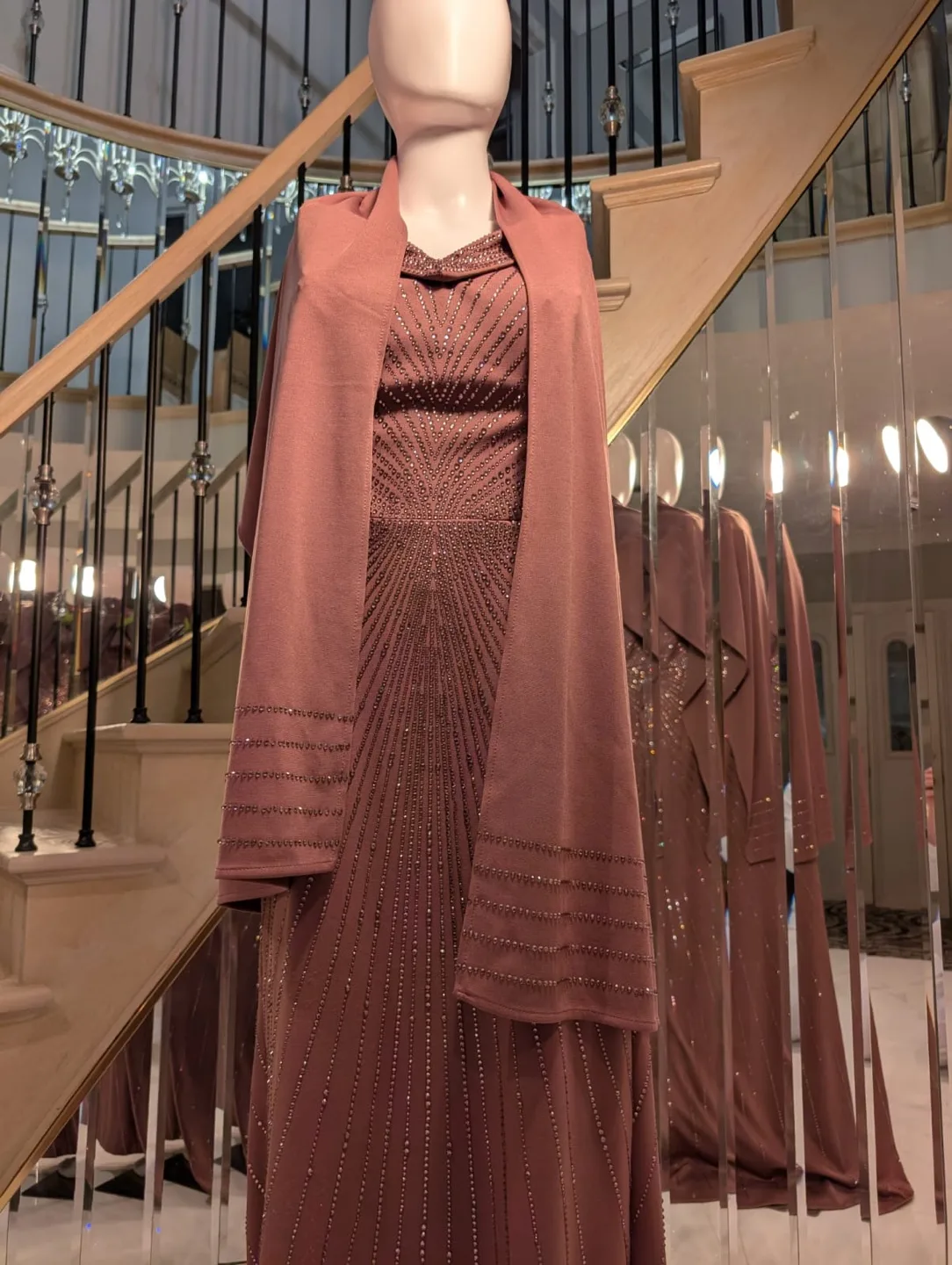 Stunning mauve embellished formal gown image indicator(5)