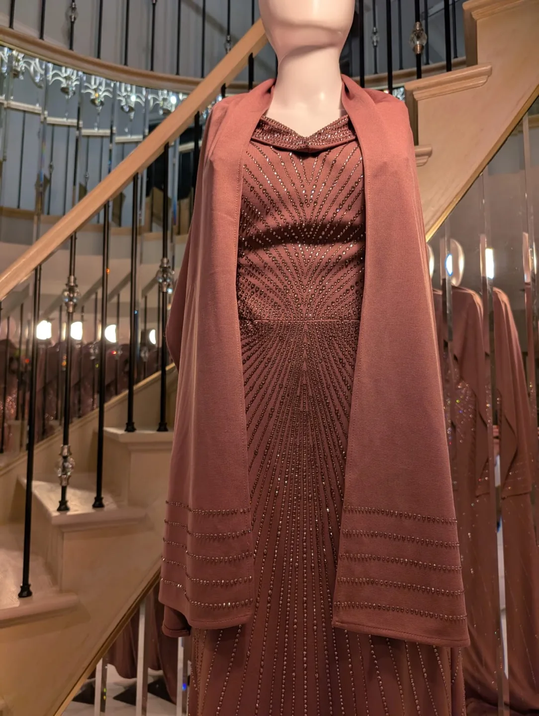 Stunning mauve embellished formal gown image indicator(7)