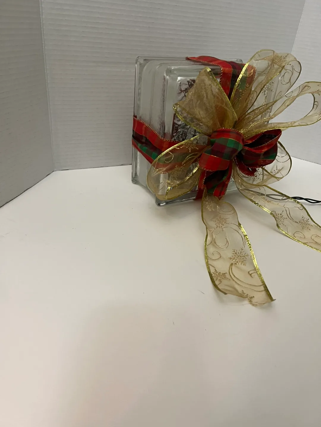 Glass Block Christmas Light with Bow image indicator(6)