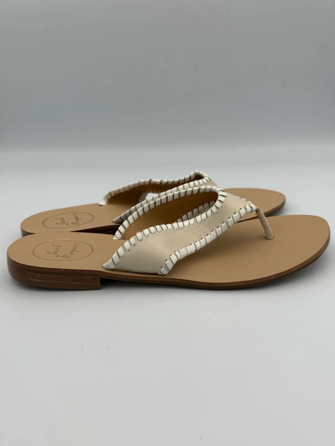 Jack Rogers Women’s Sandals–Size 8 –White -Iconic! image indicator(4)