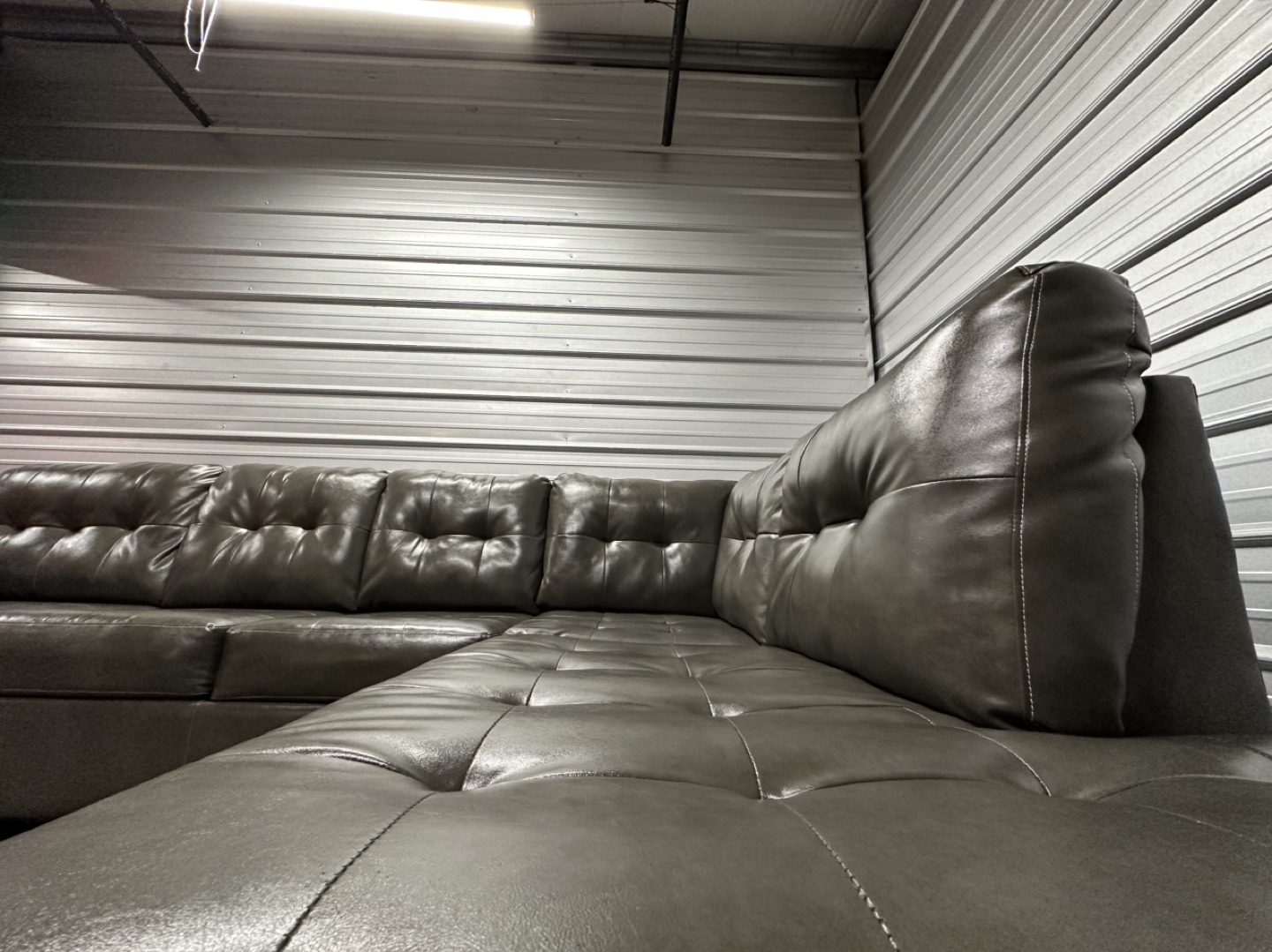 Luxury Grey Leather Sectional - Like New! (FREE DELIVERY) - photo 4