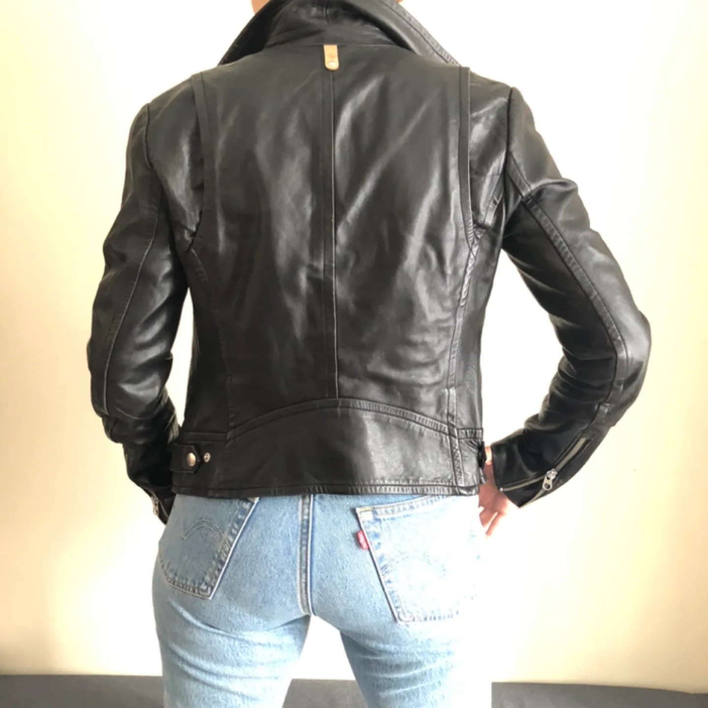 Mackage Montreal Black Leather Motorcycle Jacket XXS/TTP image indicator(10)