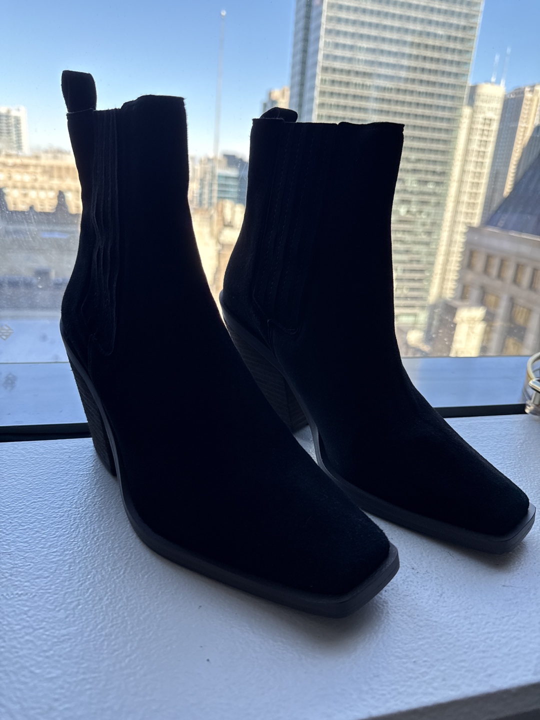 Black Suede Western Boots