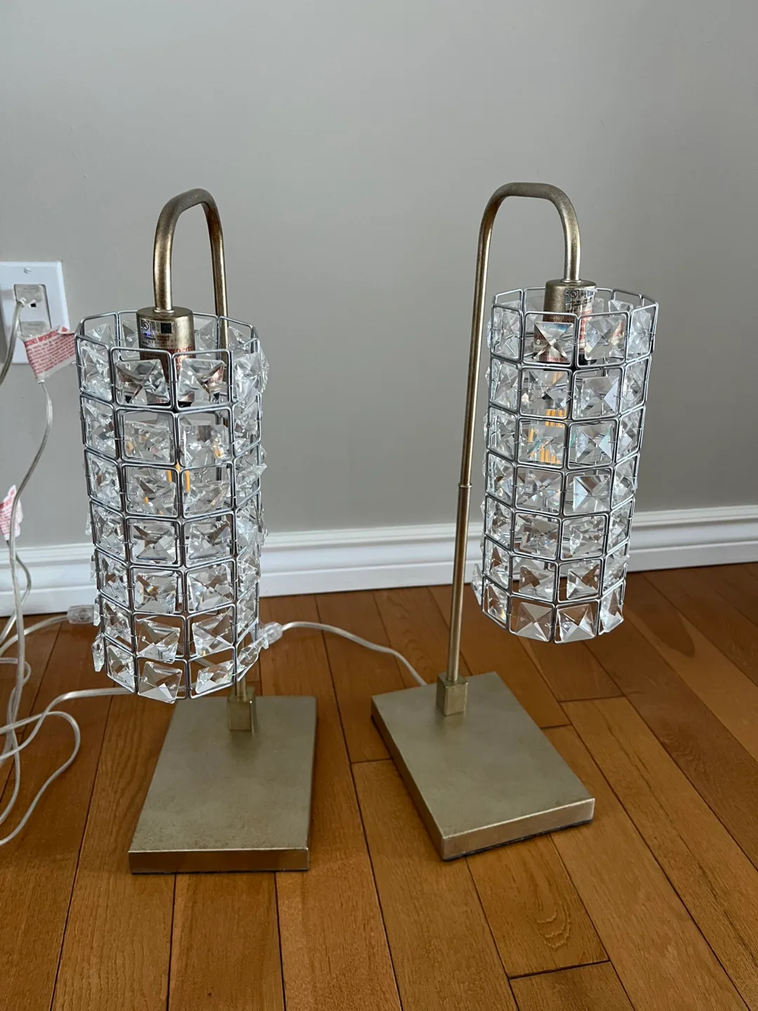 Pair of Crystal Table Lamps- price is for both image indicator(3)