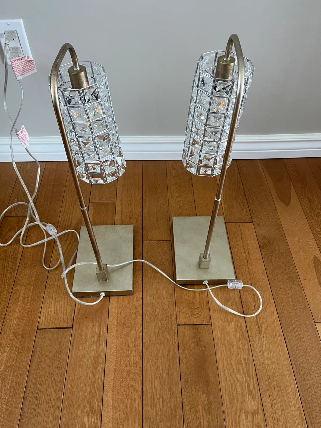 Pair of Crystal Table Lamps- price is for both image indicator(5)