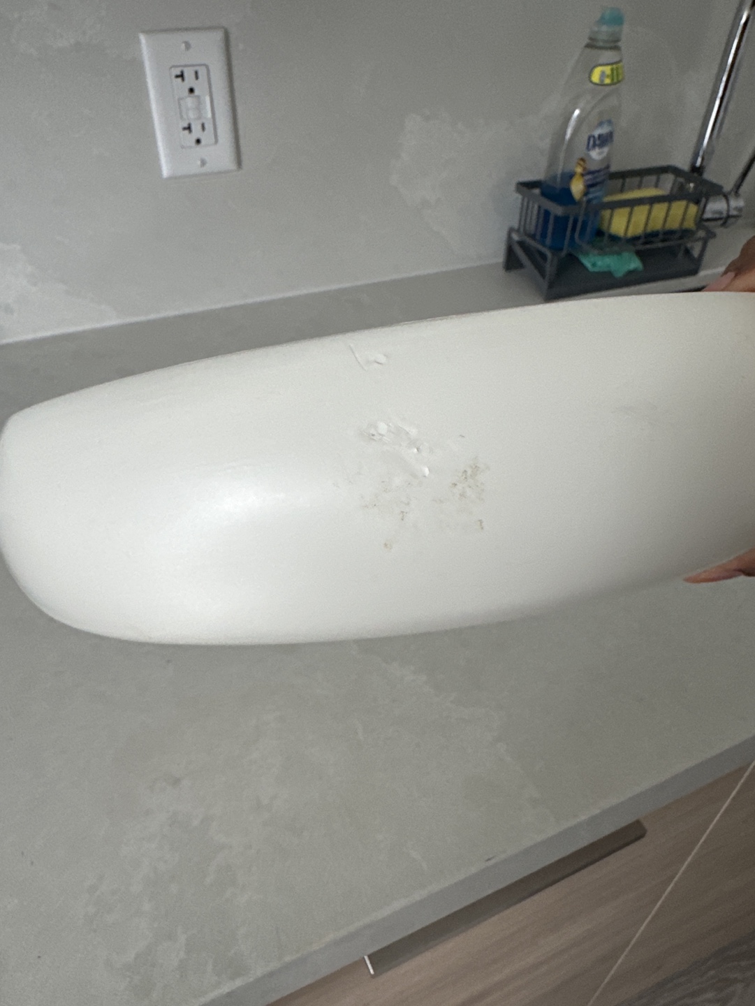 White and Bamboo Serving Bowl - photo 2