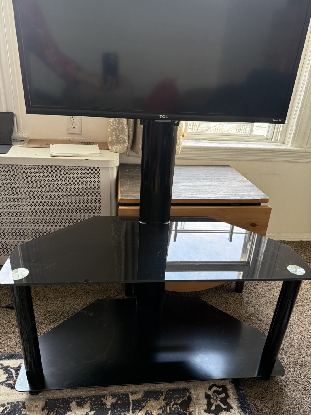 Black Corner TV Stand with Mount - photo 2