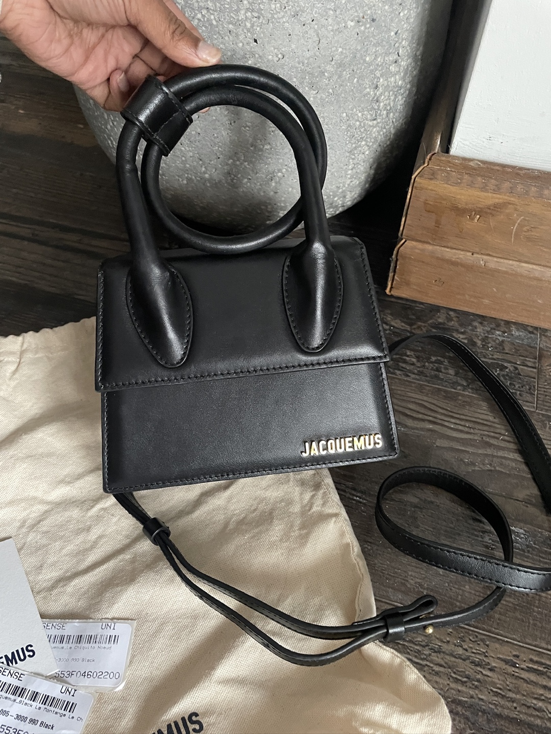 JACQUEMUS Le Chiquito the knot Black Leather Bag - photo 2