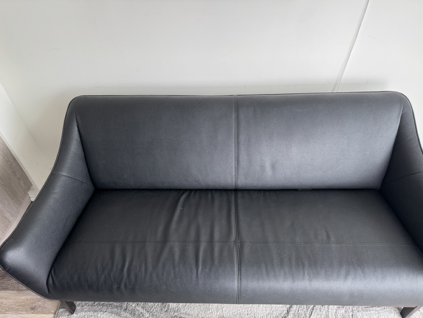 Black Leather Sofa - photo 3