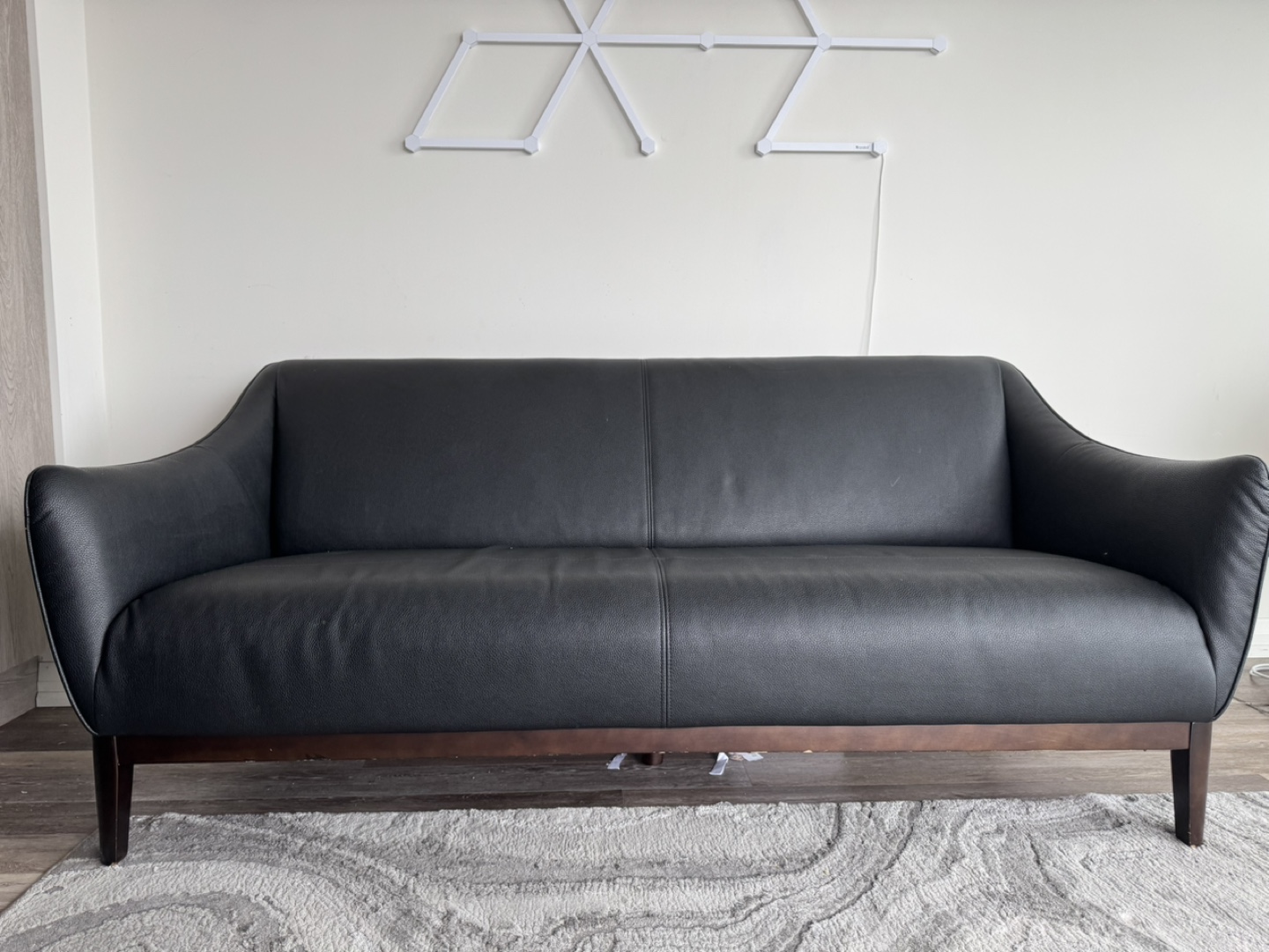 Black Leather Sofa - photo 2
