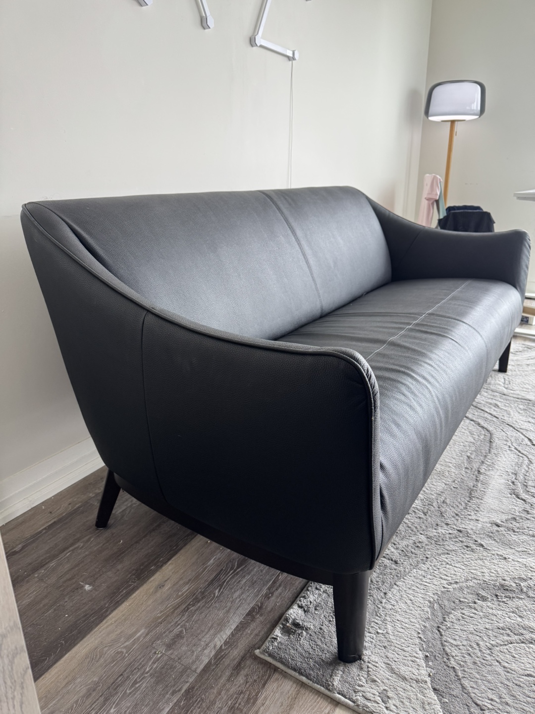 Black Leather Sofa - photo 4