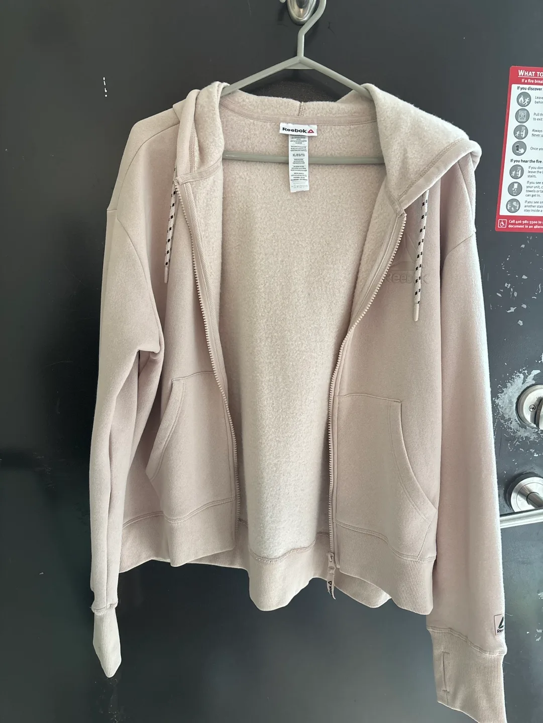 Women's Reebok Zip-Up Hoodie - Light Beige image indicator(3)