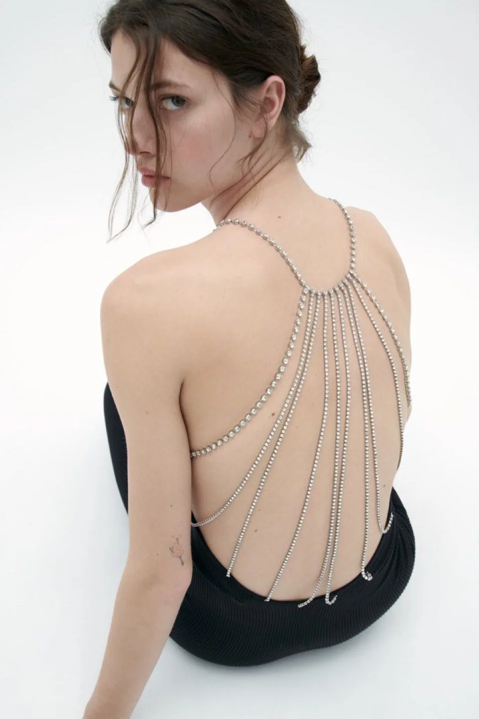 Rhinestone Strappy Backless midi dress image indicator(5)