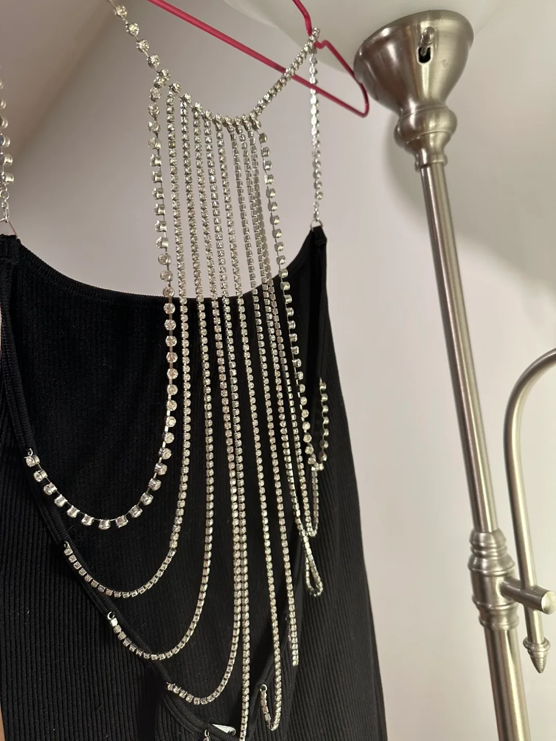 Rhinestone Strappy Backless midi dress image indicator(2)