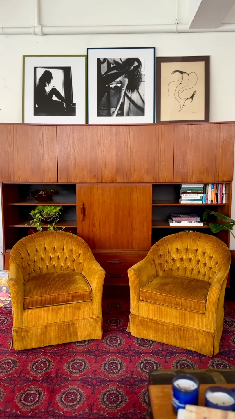 Midcentury Corduroy Velvet Tub Chairs ✨ 2 Available thumbnail