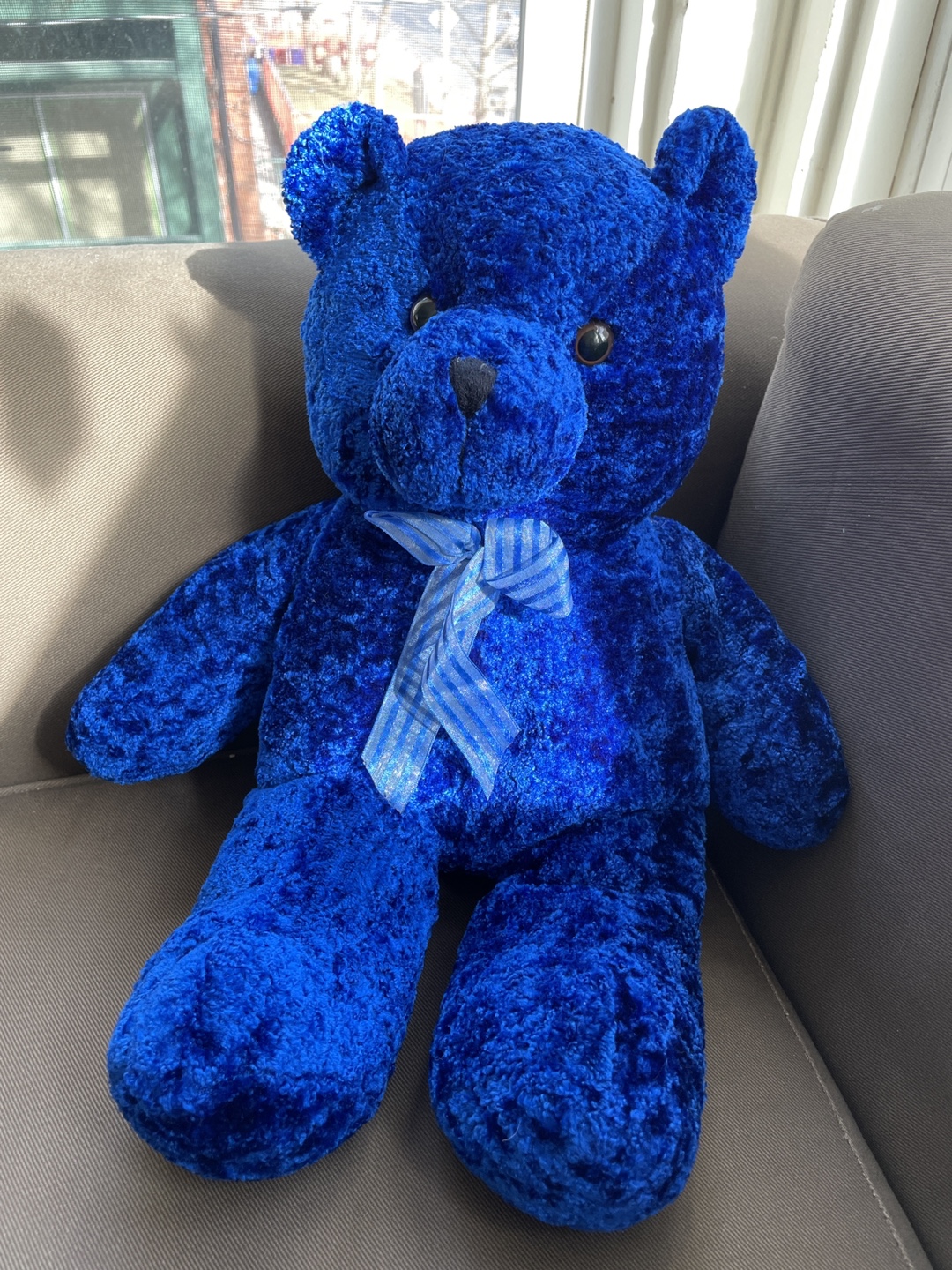Large Blue Velvet Teddy Bear