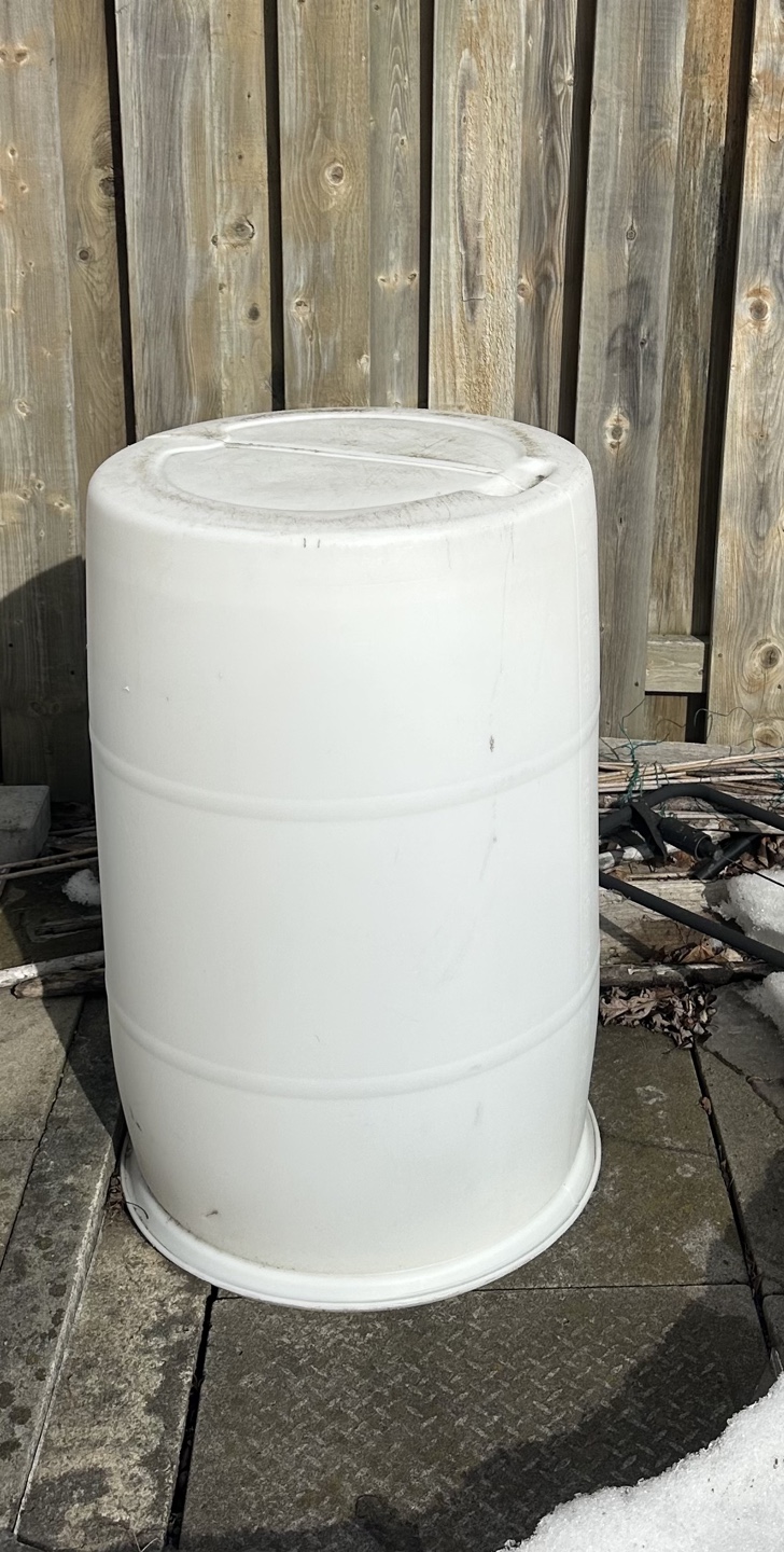 Large White Plastic Barrel